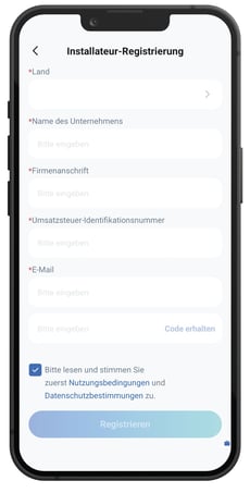 1.2 Installateur-Registrierung SMARTP