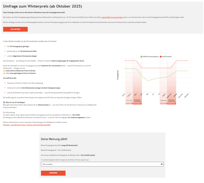 Landingpage Preisumfrage 2025