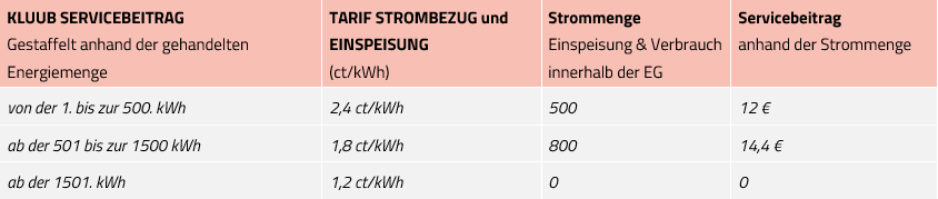 Beispielrechnung Energiegemeinschaft (Prosumer)