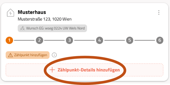 Zählpunkt hinzufügen