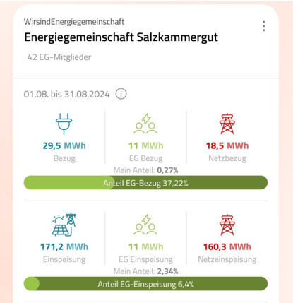 Überblick Energiedaten Energiegemeinschaft